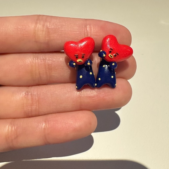 BTS BT21 Universtar Earrings TATA V Handmade Polymer Clay - Picture 1 of 3